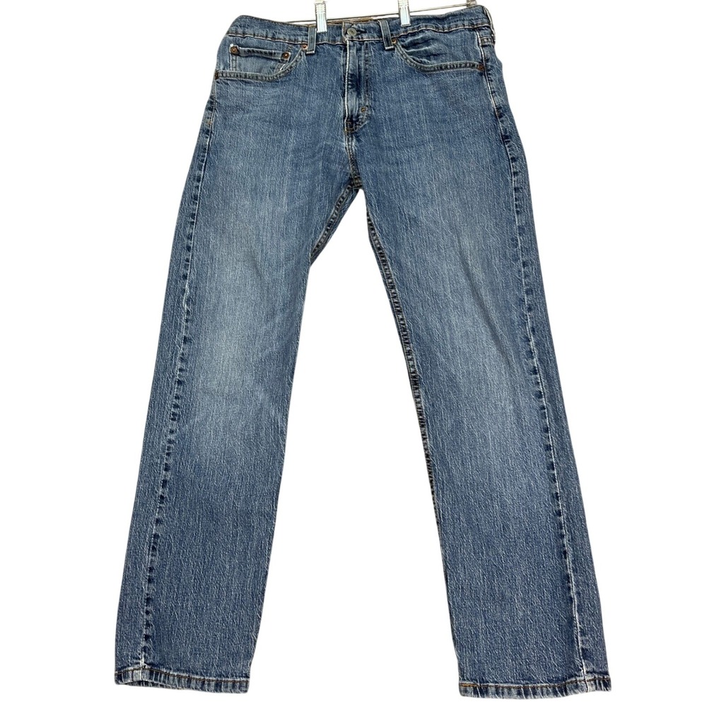 Levis 505 Jeans Mens 34x30 Medium Wash Blue Straight Leg 5 Pocket Denim Classic